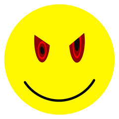 A transparent villain smiley design element.