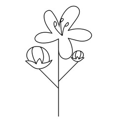 abstract flower single line hand drawn element