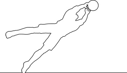 Soccer Football Player Line Silhouette Outline