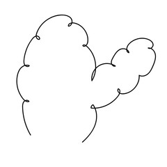 abstract leaf single line hand drawn element