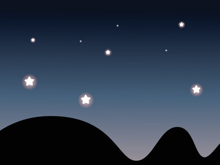 The night sky background has beautiful starlight.