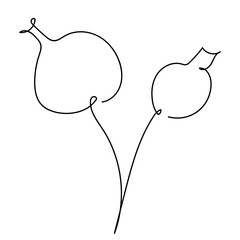 abstract flower single line hand drawn element