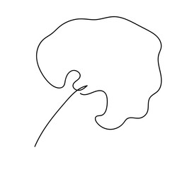 abstract leaf single line hand drawn element