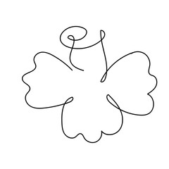 abstract flower single line hand drawn element