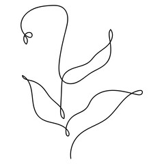 abstract leaf single line hand drawn element