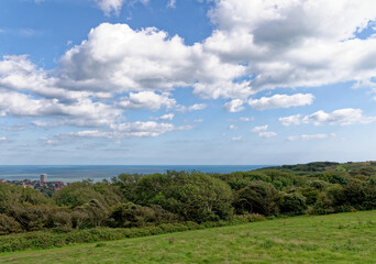 Fototapeta na wymiar View from the South Downs at Beachy Head - East Sussex - United Kingdom