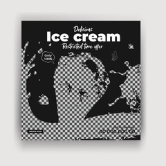 Ice cream social media post design template