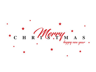 Merry Christmas vector brush lettering. Hand drawn modern brush calligraphy isolated on white and red background.