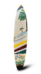 vintage surf board isolated on white background. This has clipping path.