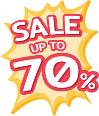 up to 70% sale starburst label, Promotion discount banner templates
