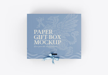 Cardboard Gift Box Mockup