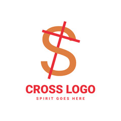 letter S initial cross vector logo design