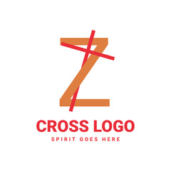 Obraz premium letter Z initial cross vector logo design