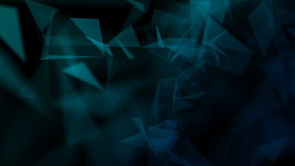 Obraz premium Abstract plexus blue geometry background. Digital technology network connection concept. 3D rendered illustration.