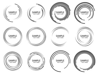 Lines in Circle Form . Spiral Vector Illustration .Technology round Logo . Design element . Abstract Geometric shape . Striped border frame for image