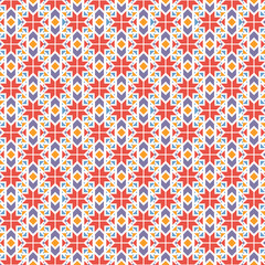 Fair Isle motif abstract geometric seamless pattern, repetitive design with snowflakes. Retro textile folk art vector