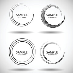 Lines in Circle Form . Spiral Vector Illustration .Technology round Logo . Design element . Abstract Geometric shape . Striped border frame for image