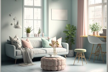 Obraz premium Digital illustration about house interior.