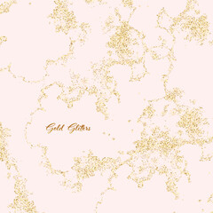 Naklejka na ściany i meble Golden sparkling star dust leaves sparkling particles on a white background. Vector glamor fashion concept with golden sparkles