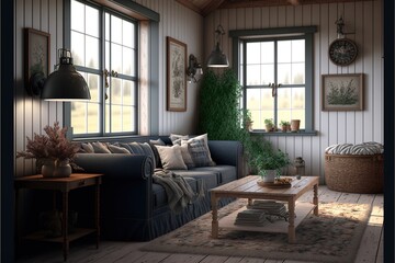 Fototapeta na wymiar Digital illustration about house interior.
