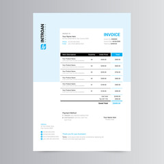 Clean Invoice Template, Corporate Business Invoice design
