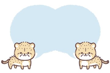 複数のチーターの子供と吹き出し