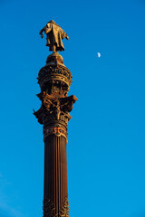 Fototapeta na wymiar View of Columbus Monument Barcelona Spain