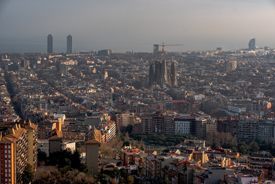 View Of Barcelona From MUHBA Turó De La Rovira Viewpoint Spain