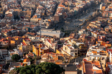 View of Barcelona from MUHBA Turó de la Rovira viewpoint Spain