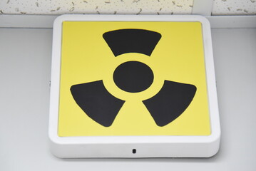 Radioactive danger sign in hospital