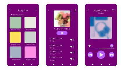 Display application charts for the most popular songs. Music playlist Template with white background