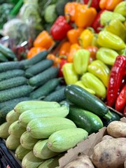 raw zucchini in the store