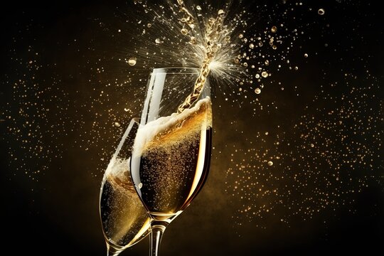 Alcoholic Bubbly Champagne for Christmas and New Years.