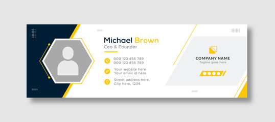 Corporate business professional modern email signature template or email footer and personal social media cover template design creative layout.
