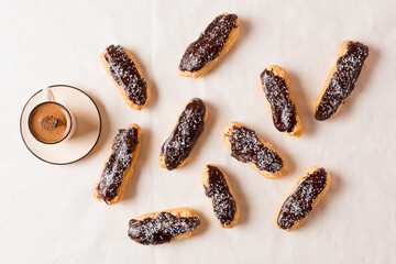 Eclair Pasta Turkish delicious Eclair Pasta with Coffee
