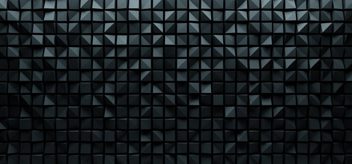 Black abstract geometric background. 3 d rendering. - obrazy, fototapety, plakaty