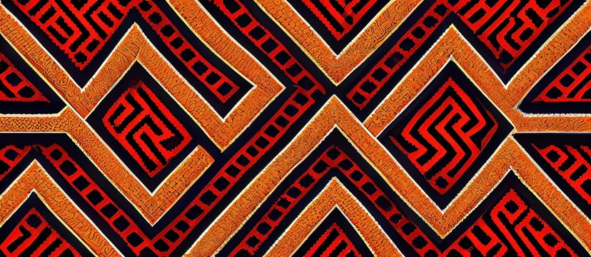 Tribal pattern. African ethnic pattern style. Generative AI