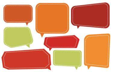 Set retro speech bubbles on white background. chat box or chat vector square and doodle message or communication icon Cloud speaking for comics and minimal message dialog