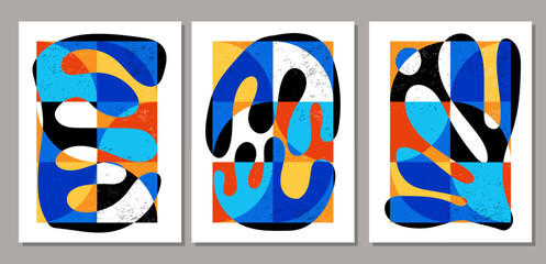 Set of modern minimal geometric design posters