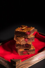 Raspberry Brownies on Red Cover