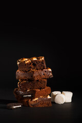 Homemade chocolate brownies with Marshmallows