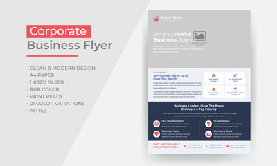 Corporate business flyer template design set, vector poster design or business leaflet template design