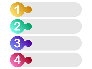 Infographic steps and options  banners. Color labels vector set. Illustration of banner label layout with numbers