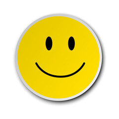 Happy smile paper cricle isolated on a white background