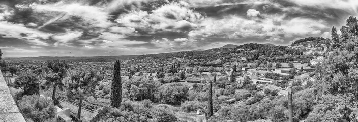 Panoramic view in the town of Saint-Paul-de-Vence, Cote d'Azur, France