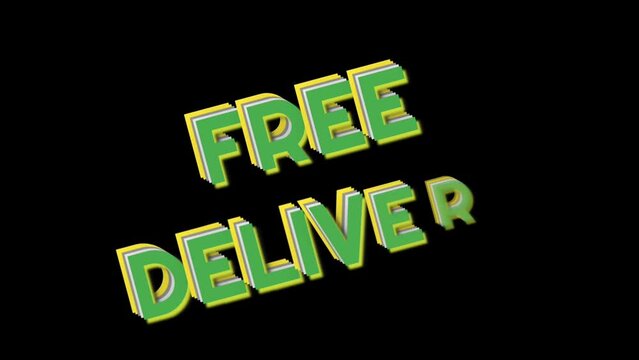 Free delivery and fast delivery of animation motion graphic video, Online delivery service isolated on black background
