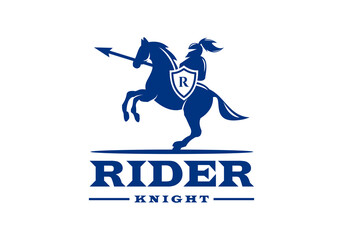 The horse knight logo is suitable as a corporate symbol.