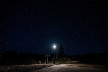 The sky full of stars in National Park El Teide on the island Tenerife, one of the Canary Islands