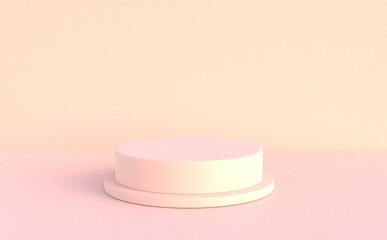 ３D台座　背景　ピンクとオレンジ