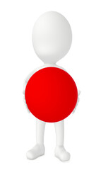 3d white character holding a ball